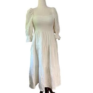 Elegant White Midi Dress